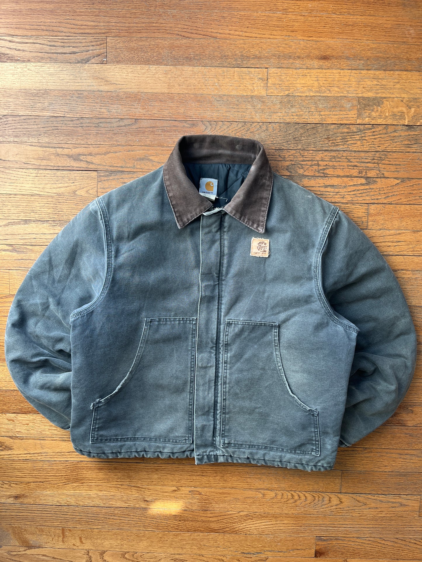 Faded Petrol Blue Carhartt Arctic Jacket - Boxy Large