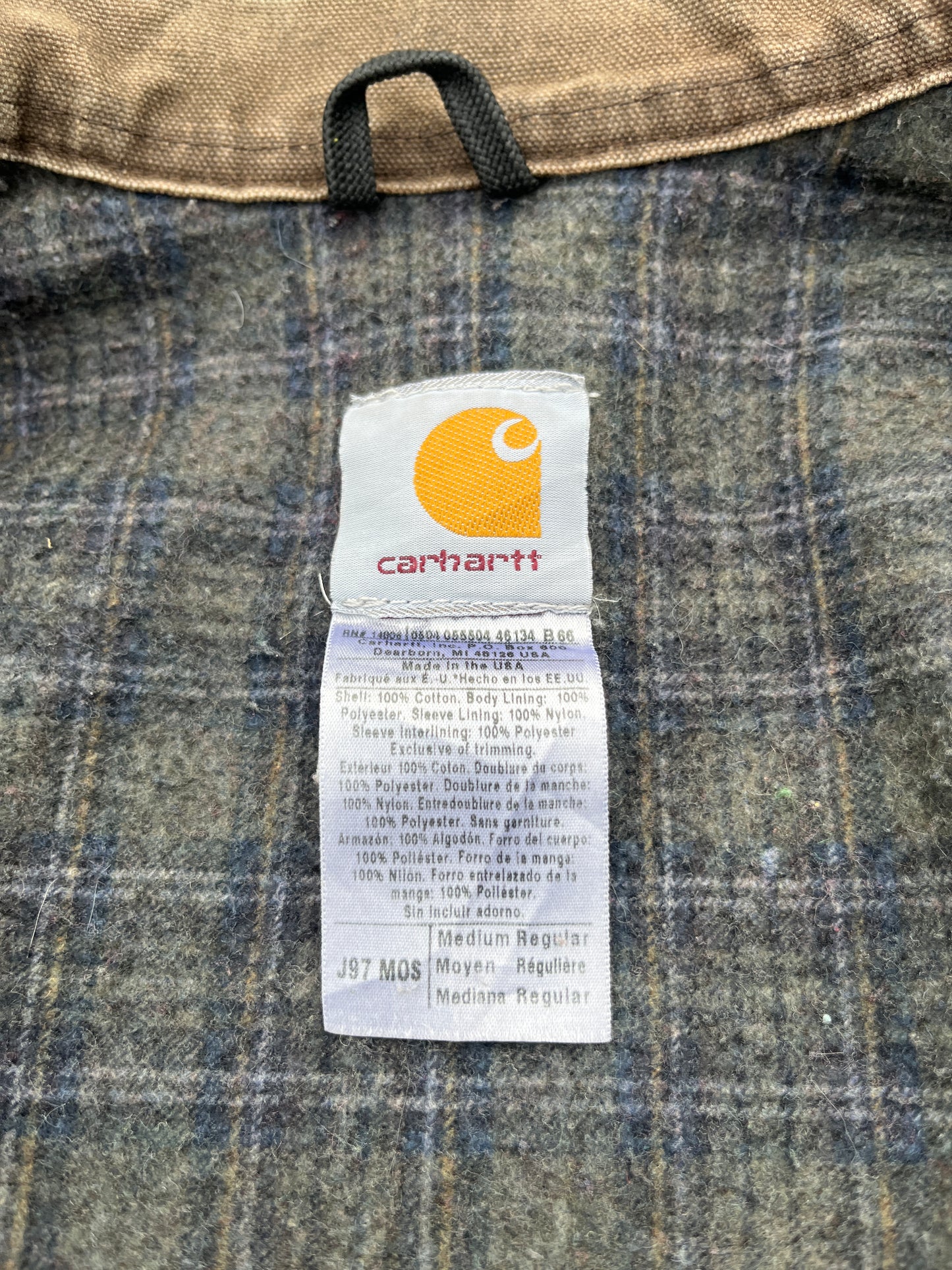 褪色橄榄绿色 Carhartt 底特律夹克 - 中号