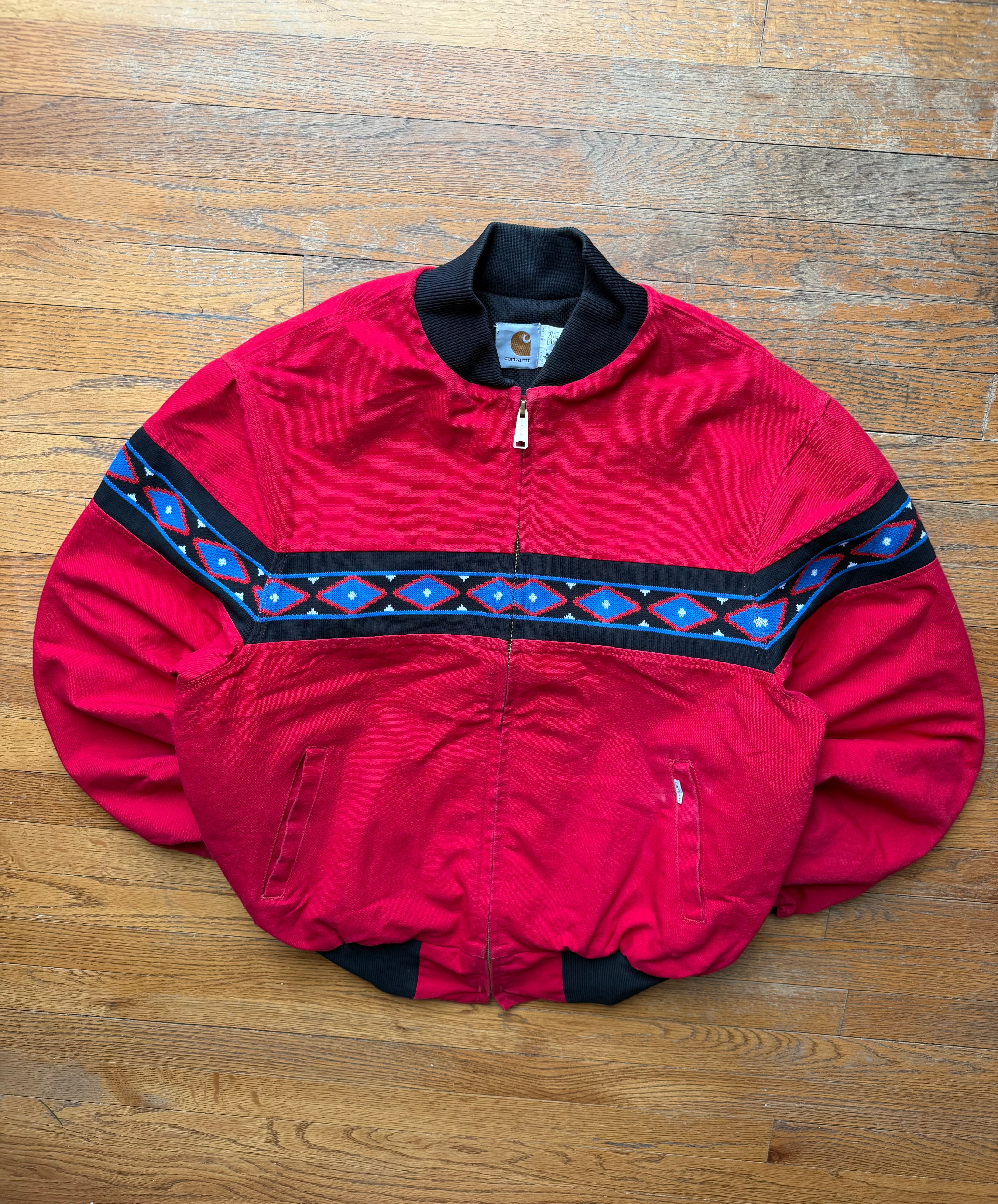 Faded Strawberry Red Southwest Aztec Carhartt Santa Fe Jacket
