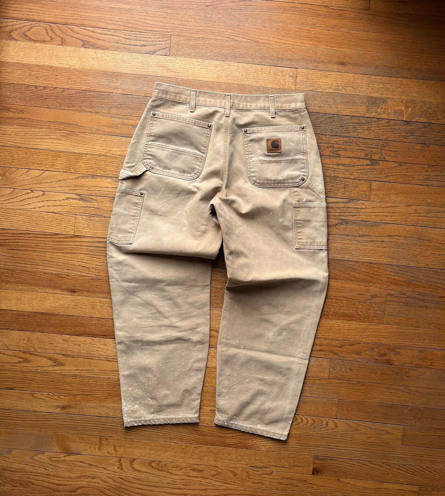 Faded Brown Carhartt Double Knee Pants - 32 x 28