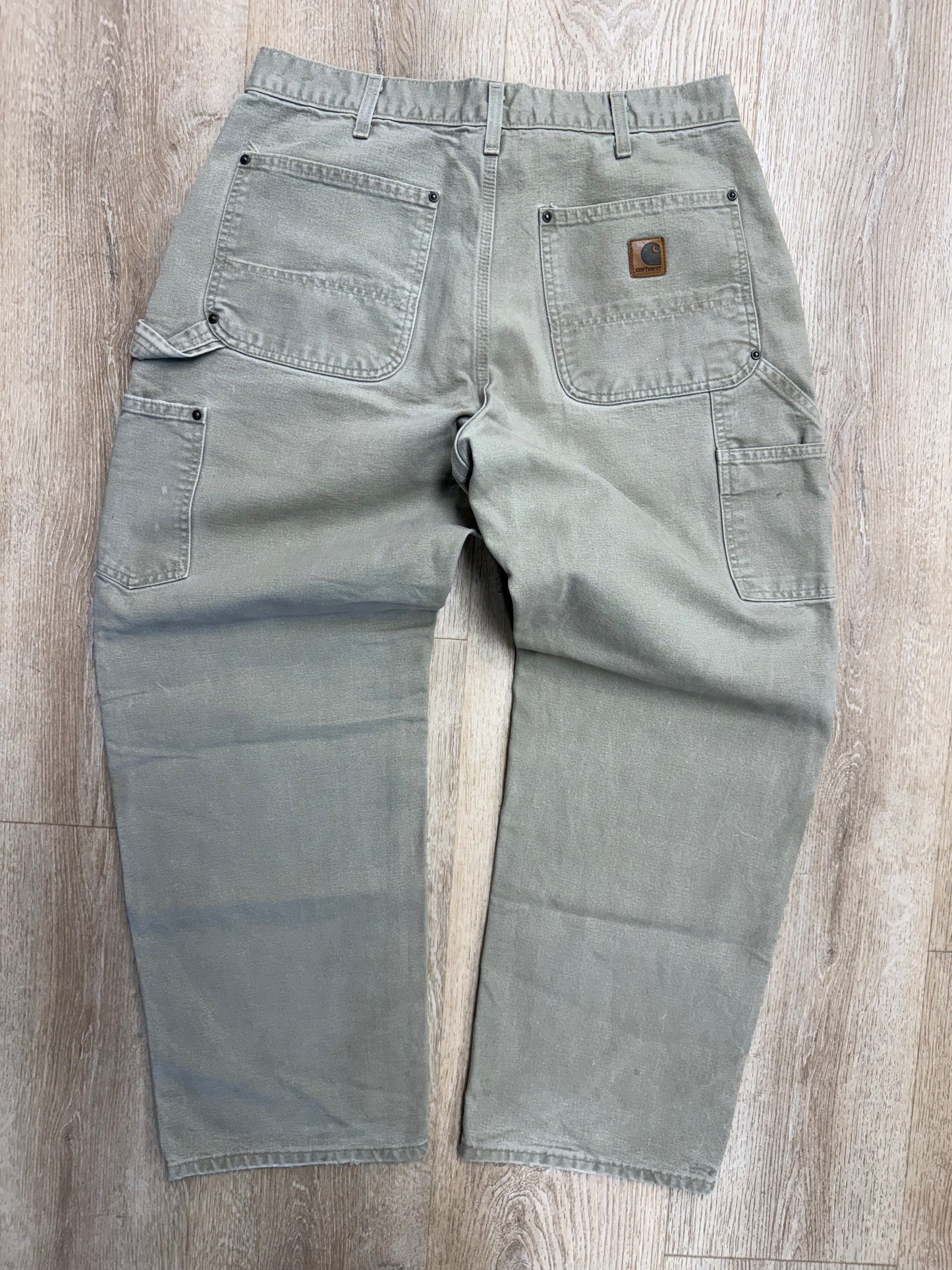 Faded Tan Carhartt Double Knee Pants - 32 x 29