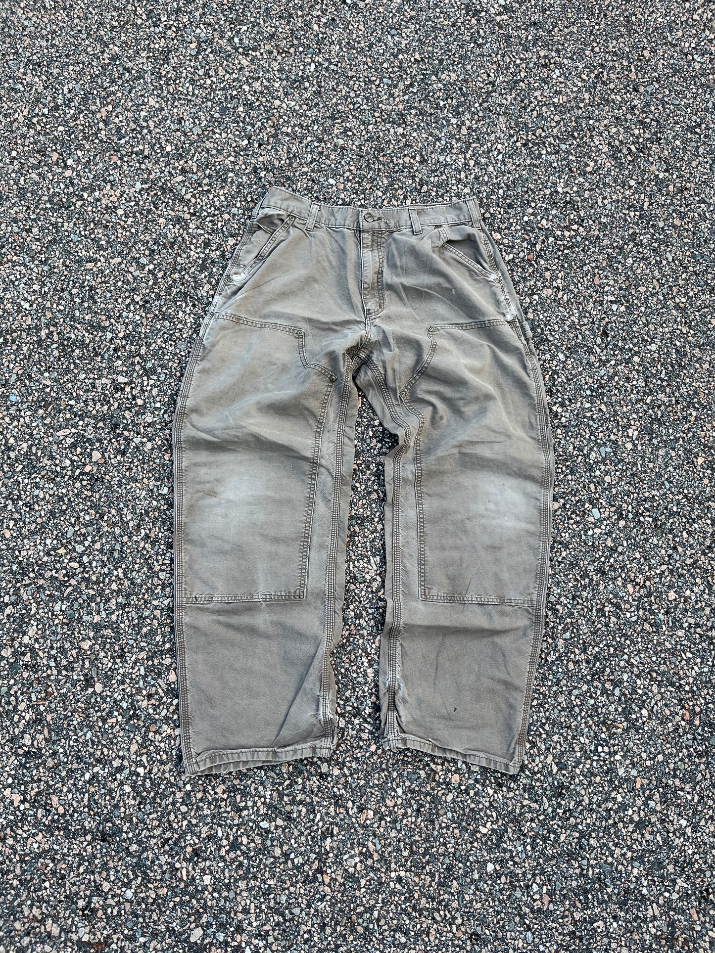 Faded Light Brown Carhartt Double Knee Pants - 31 x 28