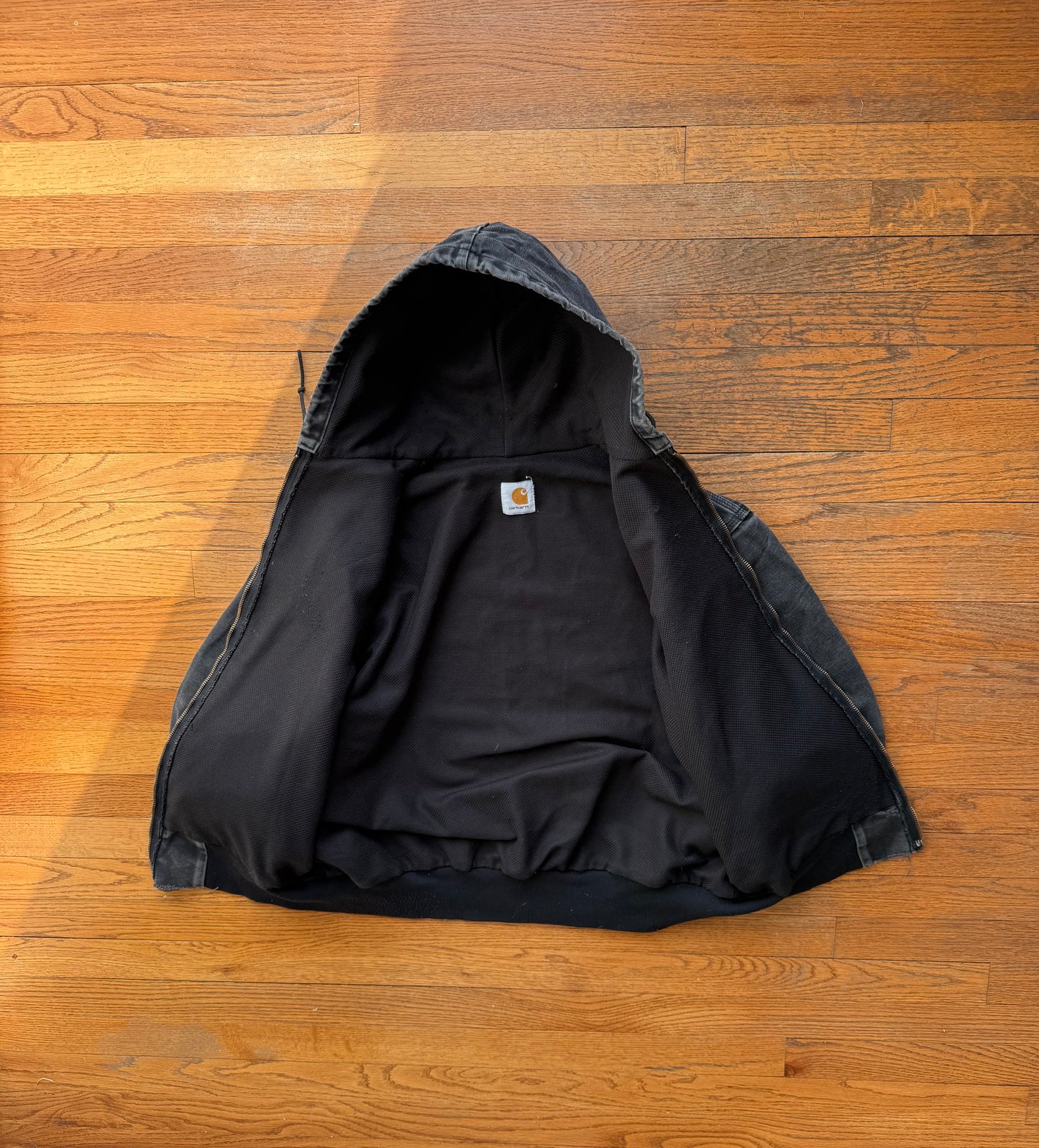 Faded n Distressed Black Carhartt Active Jacket - Boxy Medium