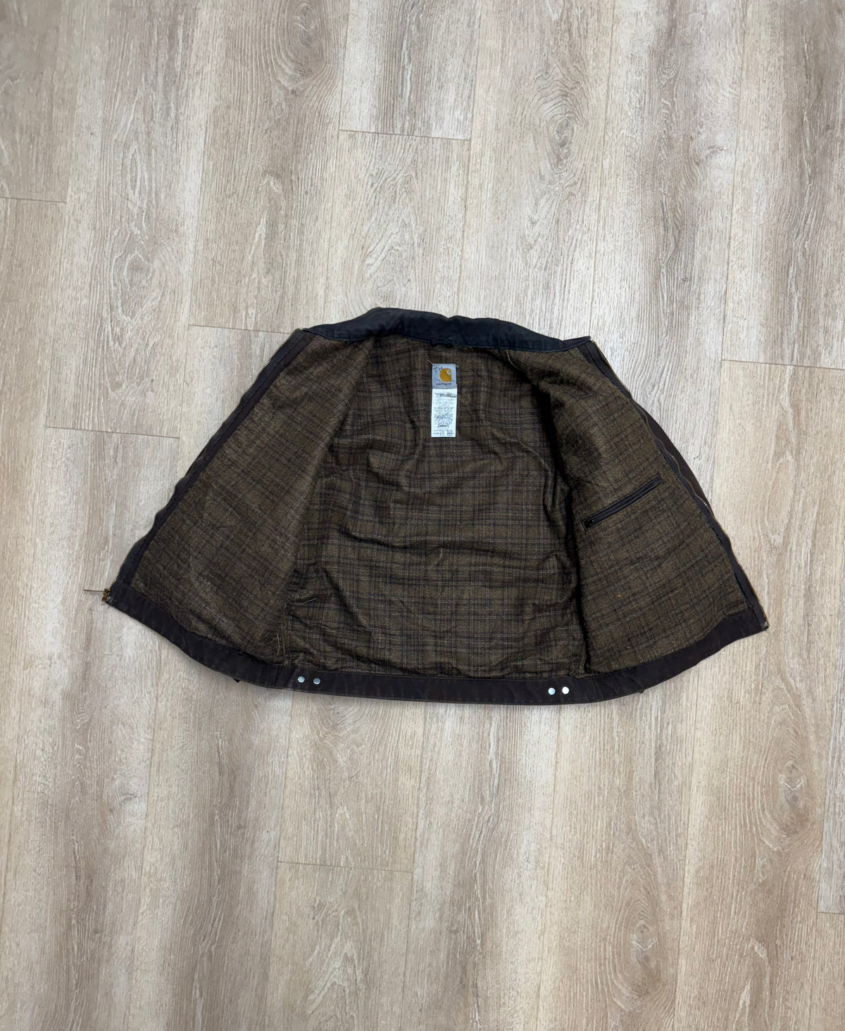 Faded Dark Brown Carhartt Detroit Jacket - Boxy Medium