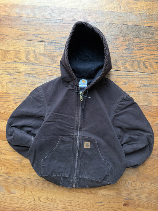Faded Dark Brown Carhartt Active Jacket - Small