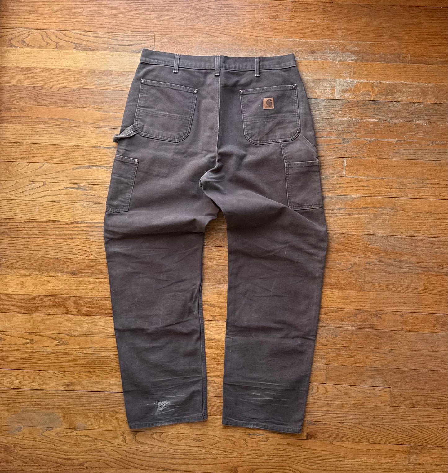 Faded Brown Carhartt Double Knee Pants - 36 x 33