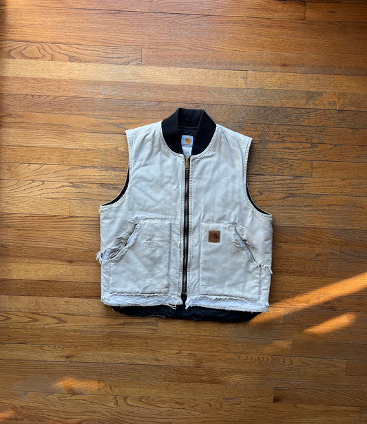 Faded n Distressed Tan Carhartt Vest - Medium