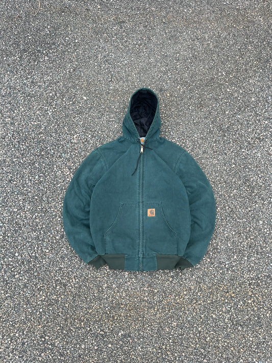 褪色猎人绿色 Carhartt 运动夹克 - 中号