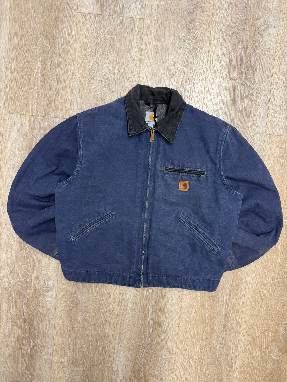 Faded Deep Blue Carhartt Detroit Jacket - Boxy M-L