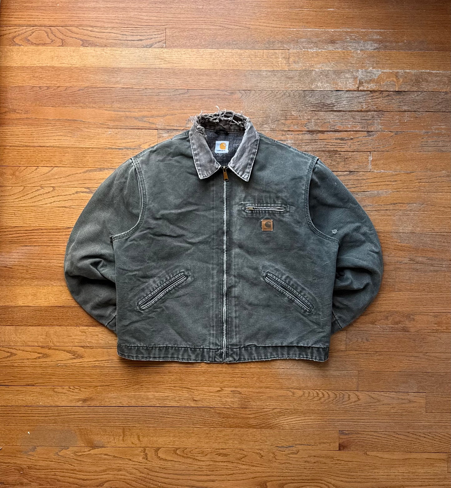 Faded Olive Green Carhartt Detroit Jacket - Large