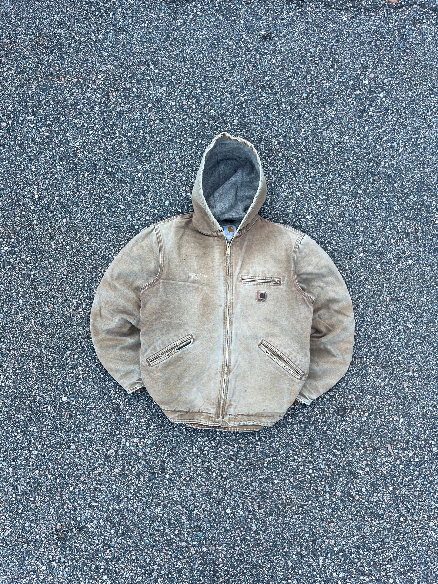 褪色棕色 Carhartt Sherpa 衬里夹克 - 中号