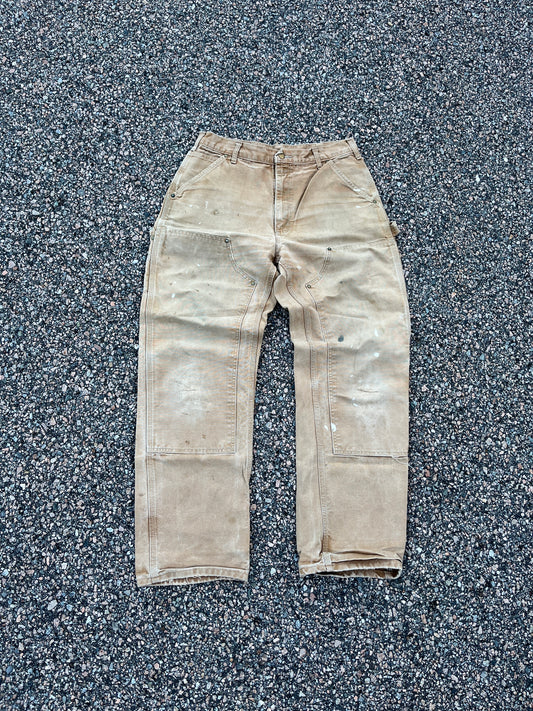 Faded Tan Carhartt Double Knee Pants - 31 x 30