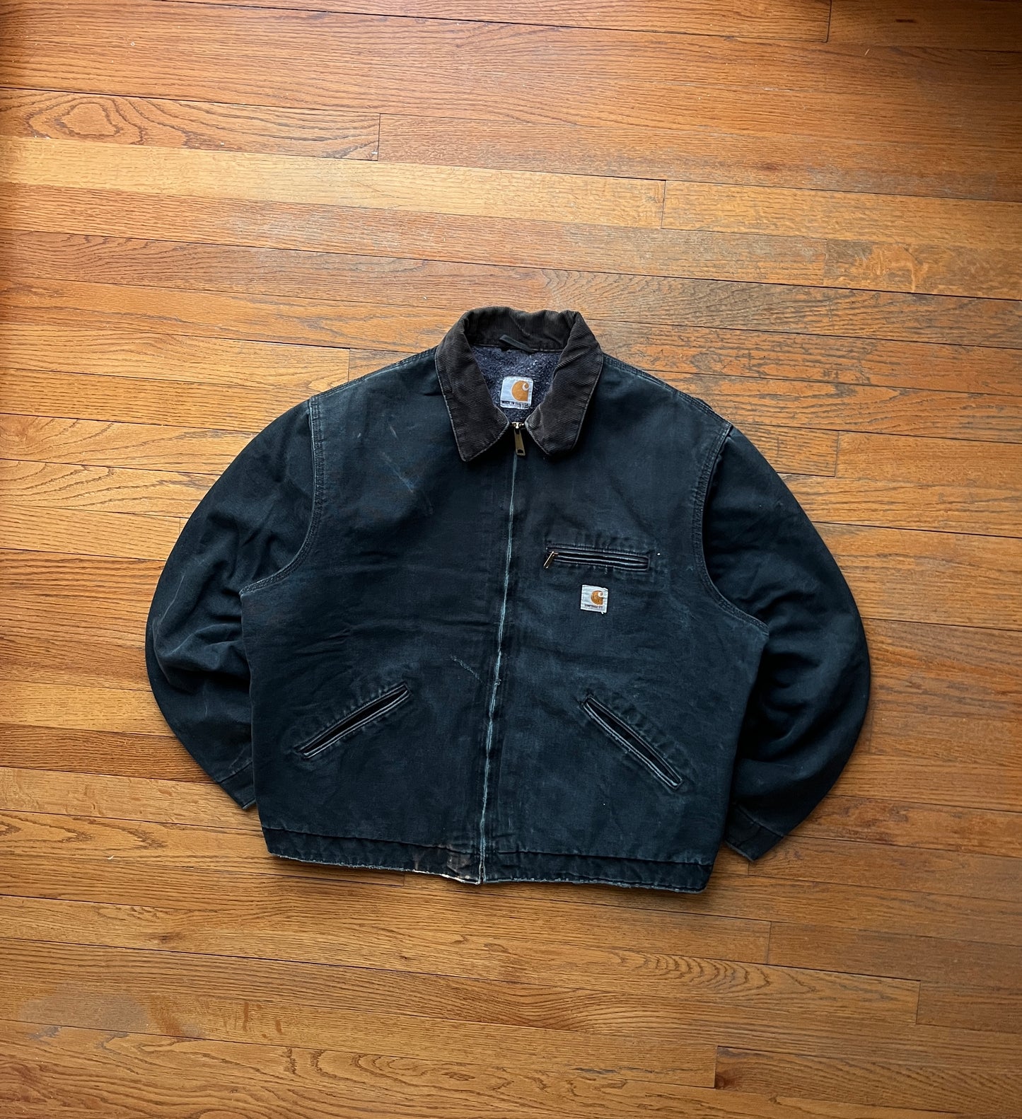 Faded Black Carhartt Detroit Jacket - Boxy L-XL