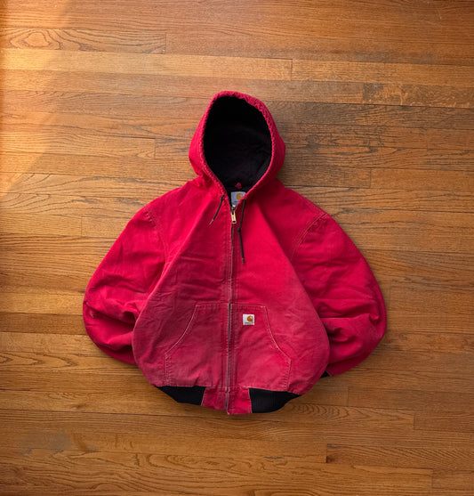 Faded Strawberry Red Carhartt Active Jacket - Medium