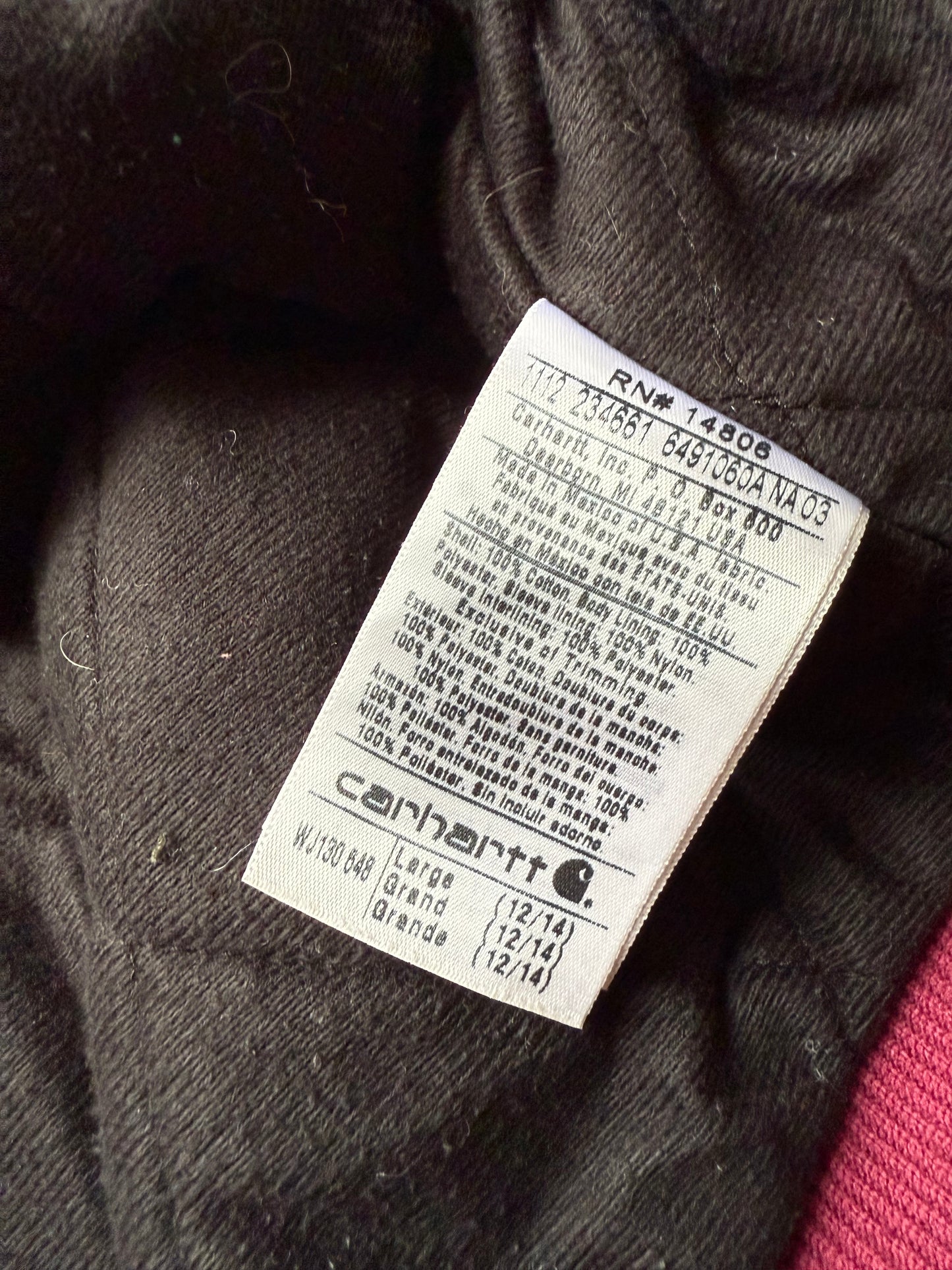 Faded Pink Carhartt Active Jacket - Medium