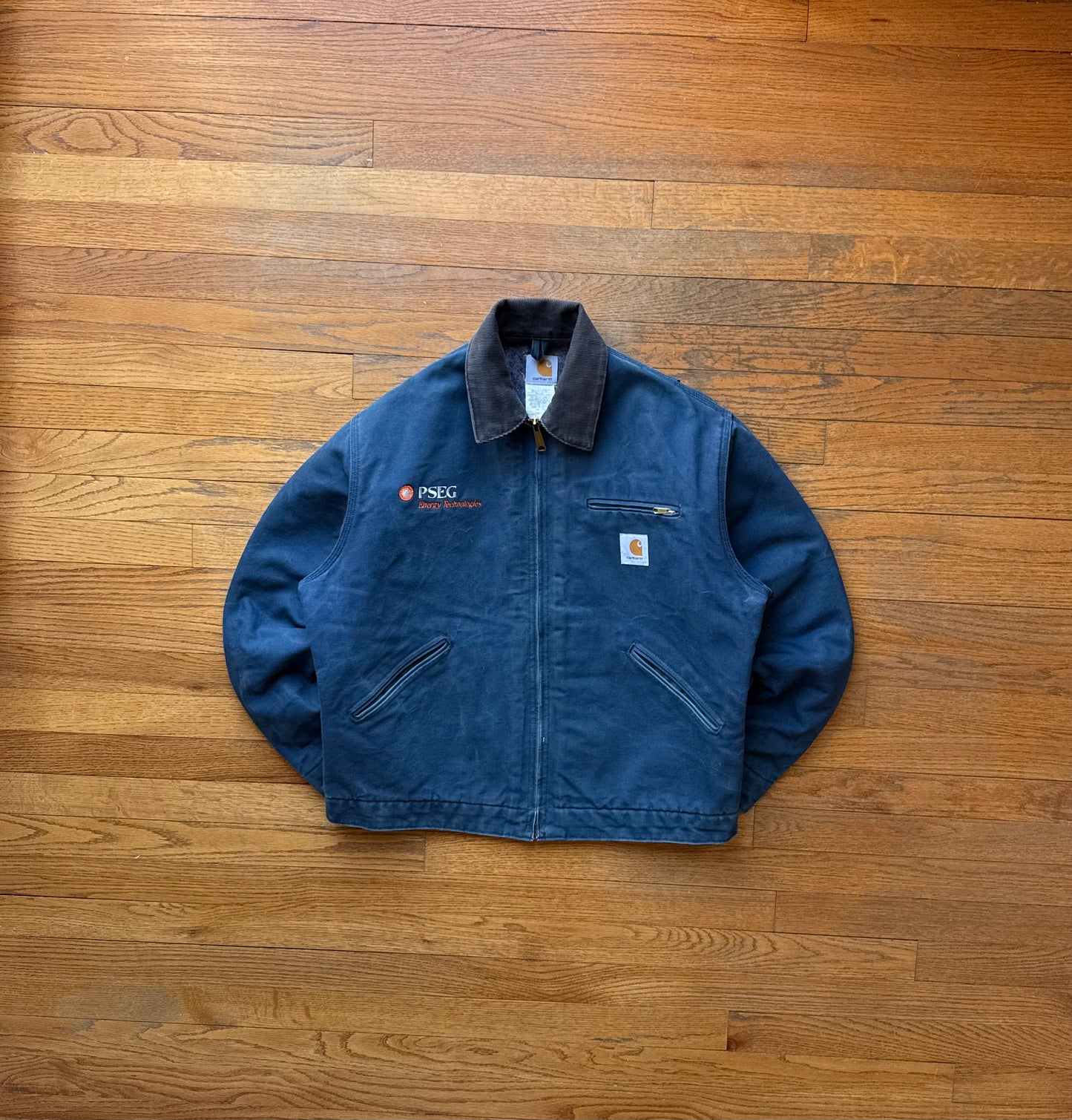 Faded Navy Blue Carhartt Detroit Jacket - Large