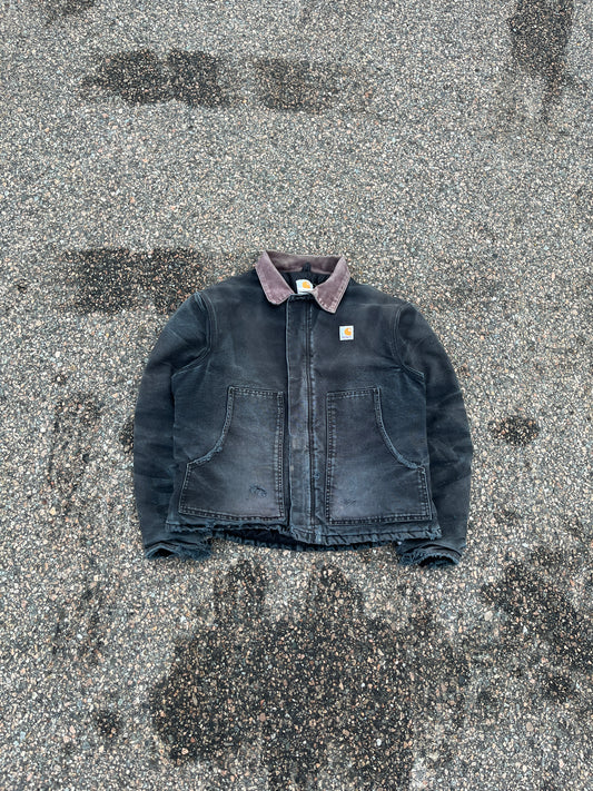 褪色和破旧黑色 Carhartt 北极夹克 - 中号宽松款