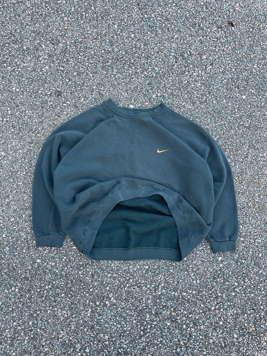 90 年代褪色猎人绿色 Nike 圆领衫 - 宽松 XL-XXL