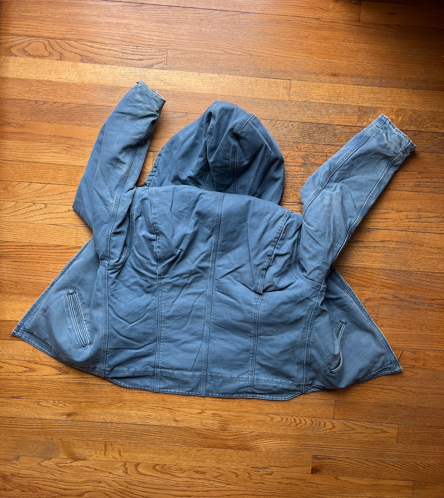 褪色天蓝色 Carhartt Sherpa 衬里夹克 - 中号