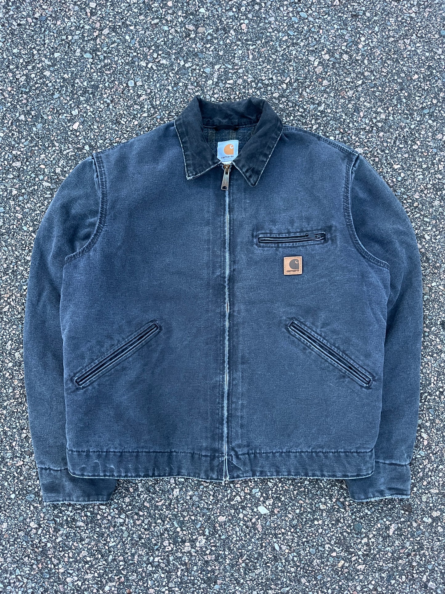 褪色汽油蓝色 Carhartt 底特律夹克 - 中号