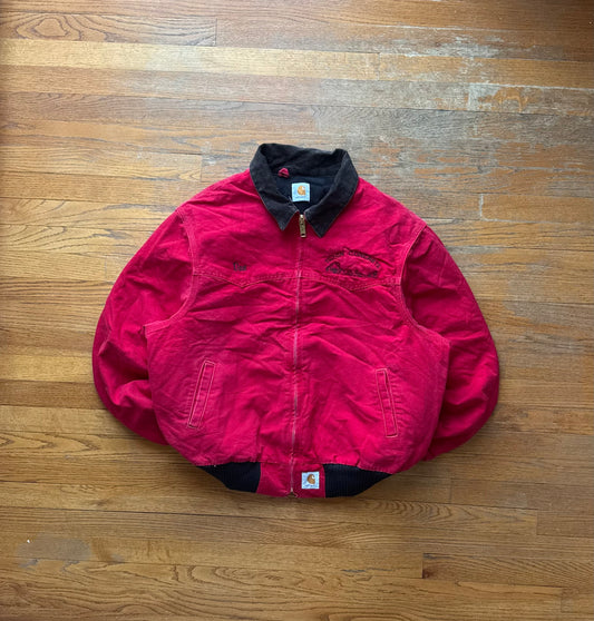 Faded Strawberry Red Carhartt Santa Fe Jacket - XL