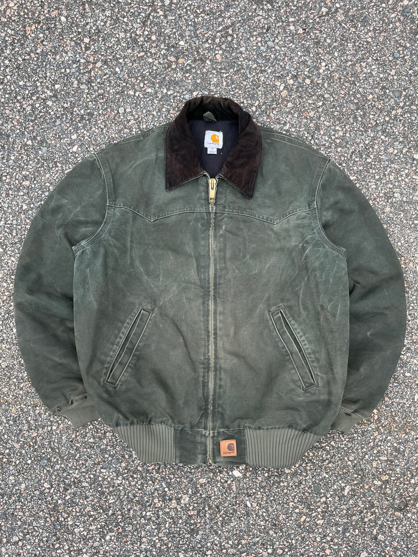 Faded Olive Green Carhartt Santa Fe Jacket - Medium