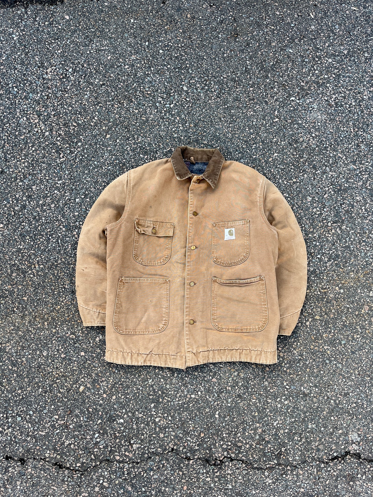 70’s Faded Brown Carhartt Chore Jacket - Medium