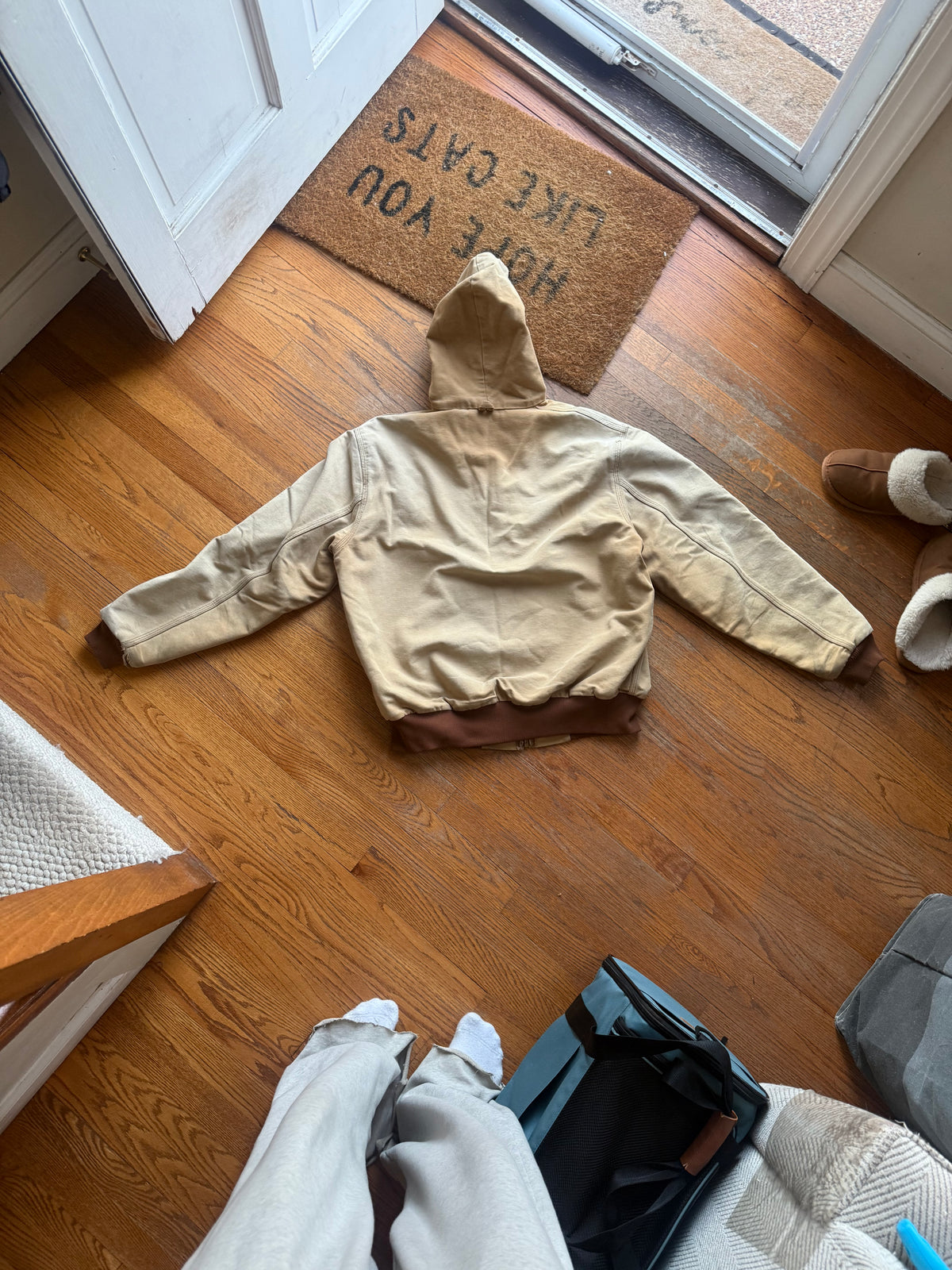 Faded Brown Carhartt Active Jacket - Medium - Story Post Flawed