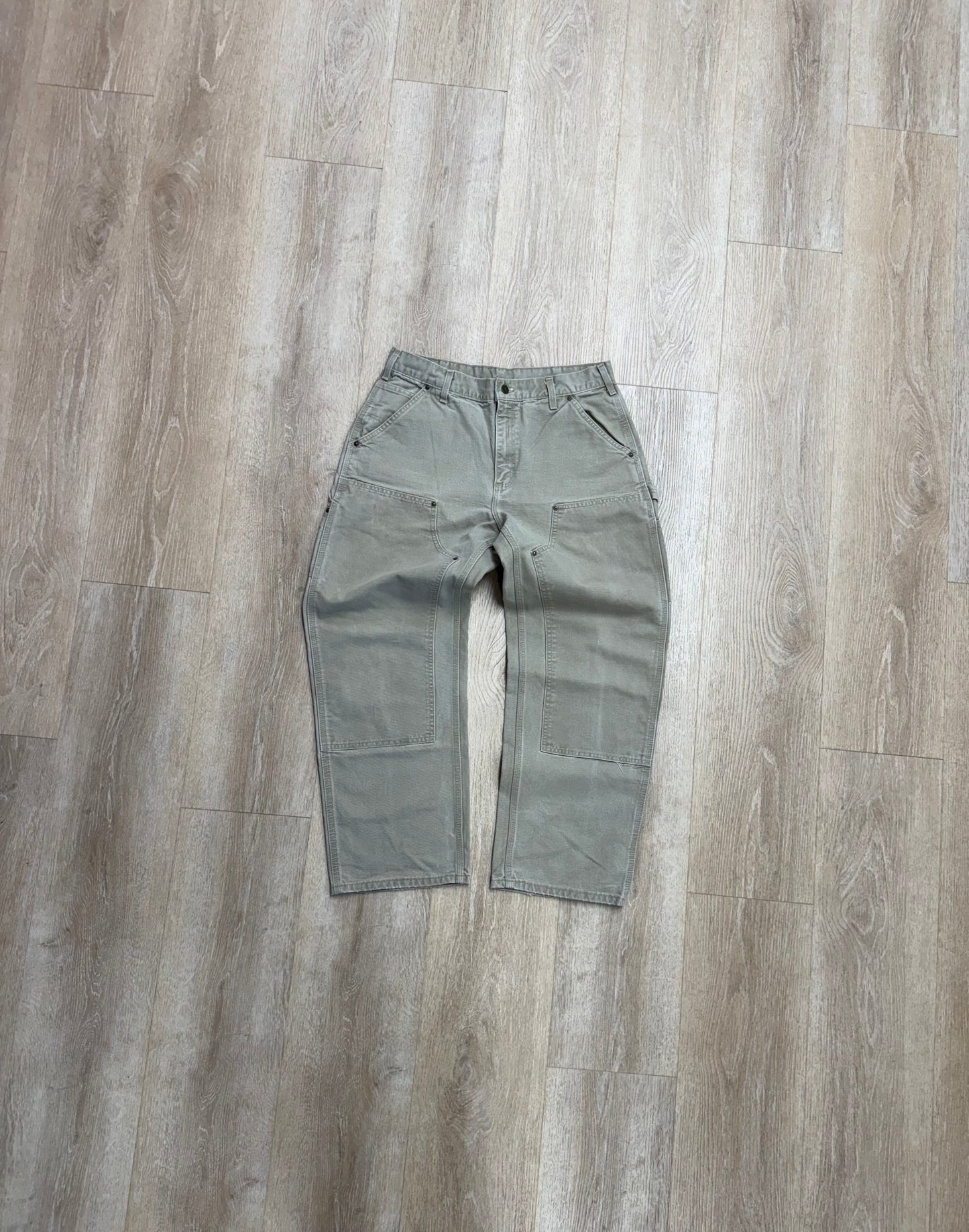 Faded Tan Carhartt Double Knee Pants - 32 x 29
