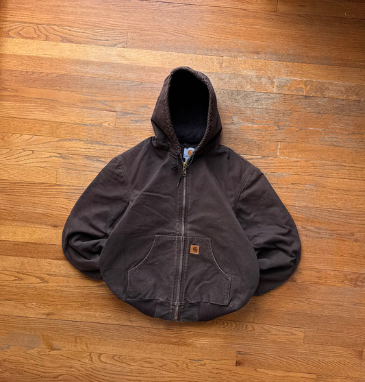 Faded Dark Brown Carhartt Active Jacket - Medium