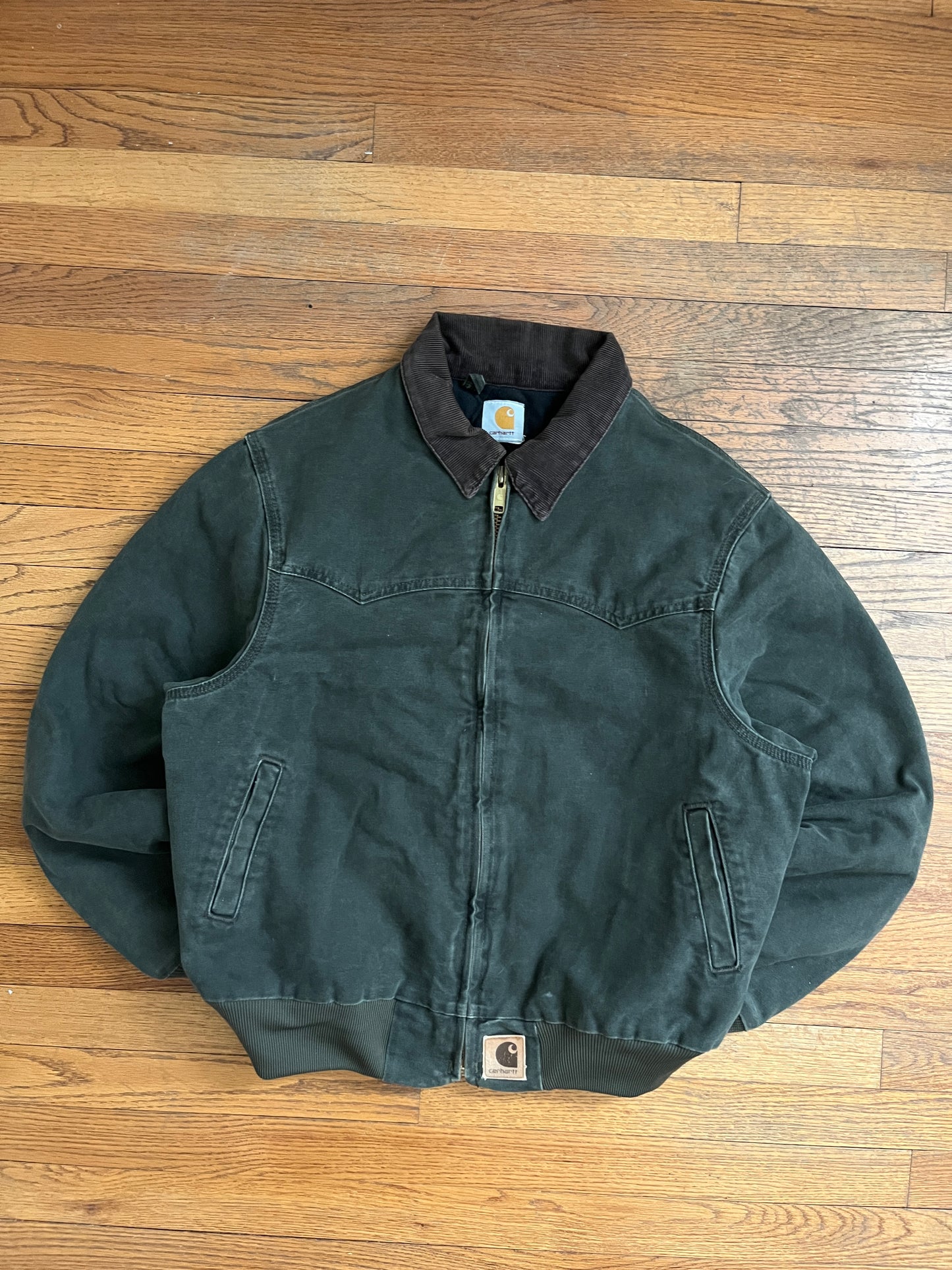 褪色橄榄绿色 Carhartt Santa Fe 夹克 - 中号