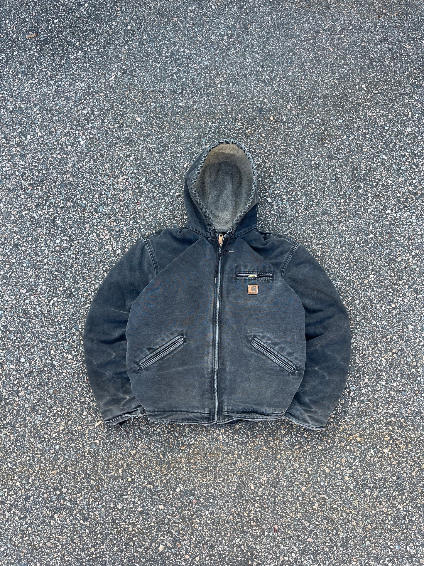 褪色黑色 Carhartt Sherpa 衬里夹克 - 中号