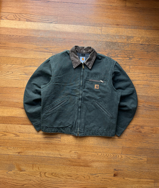 褪色橄榄绿色 Carhartt 底特律夹克 - 宽松中号