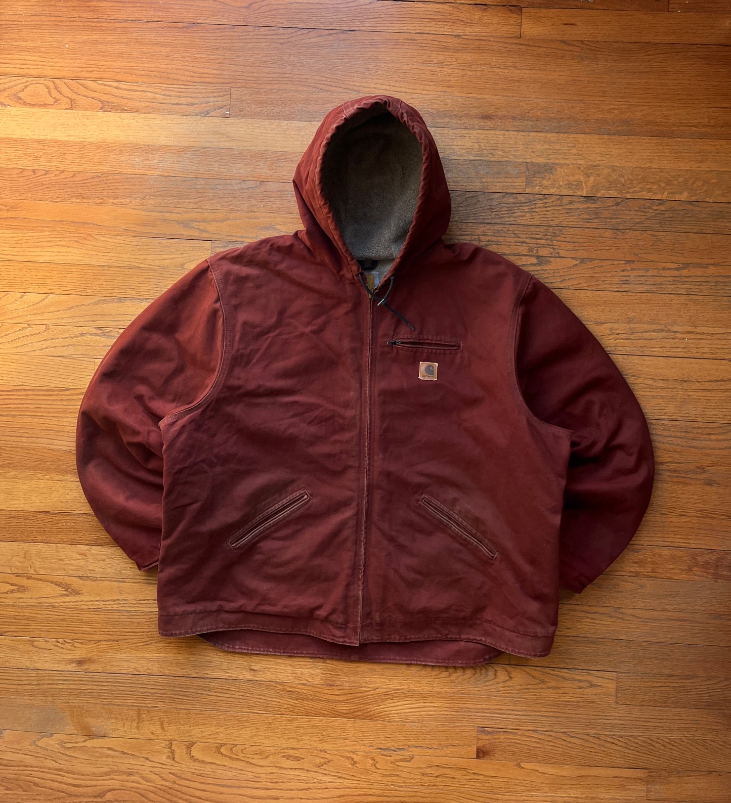 Faded Clay Red Carhartt Sherpa Lined Jacket - 2XL