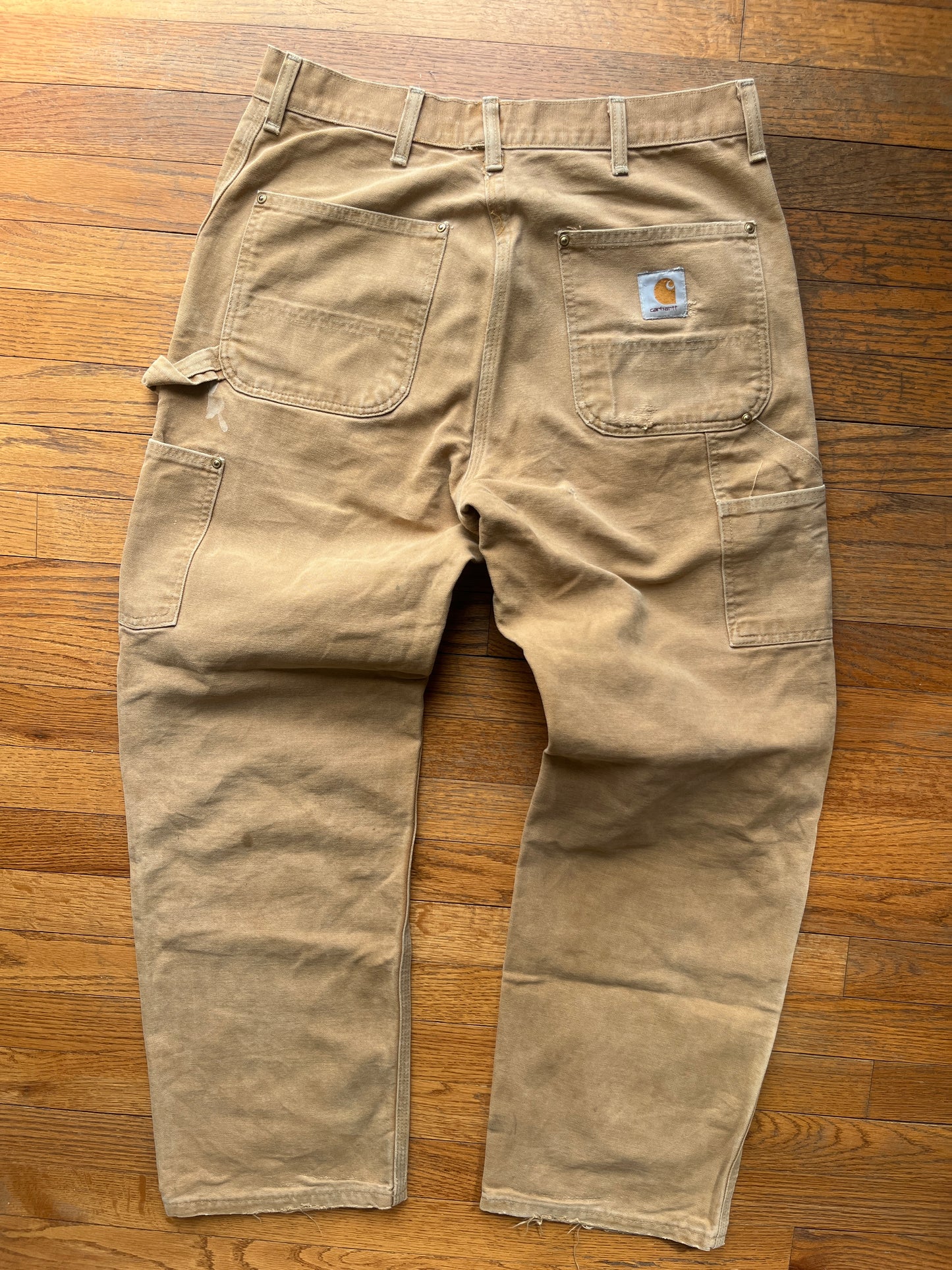 Faded Brown Carhartt Double Knee Pants - 32 x 30