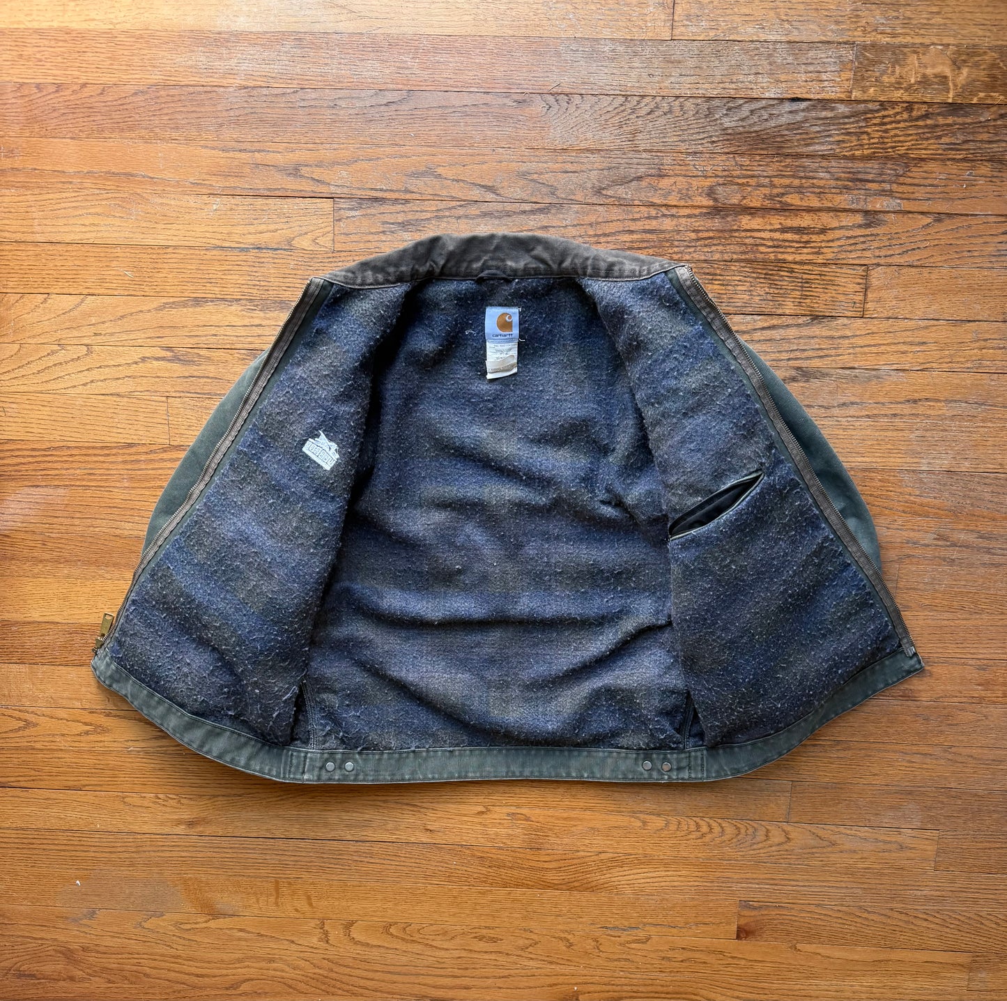 Faded Olive Green Carhartt Detroit Jacket - Large