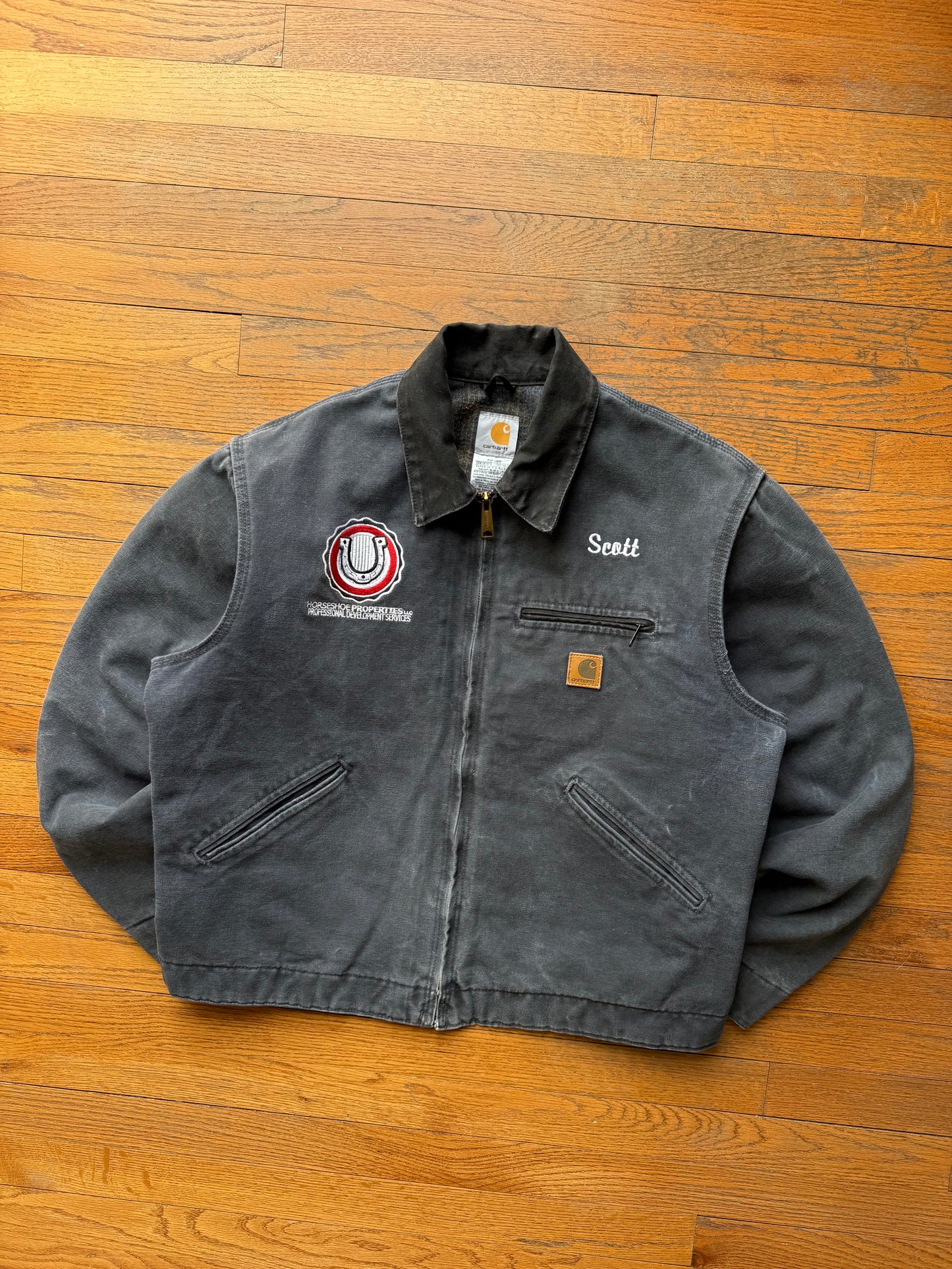 Faded Petrol Blue Carhartt Detroit Jacket - Boxy Medium