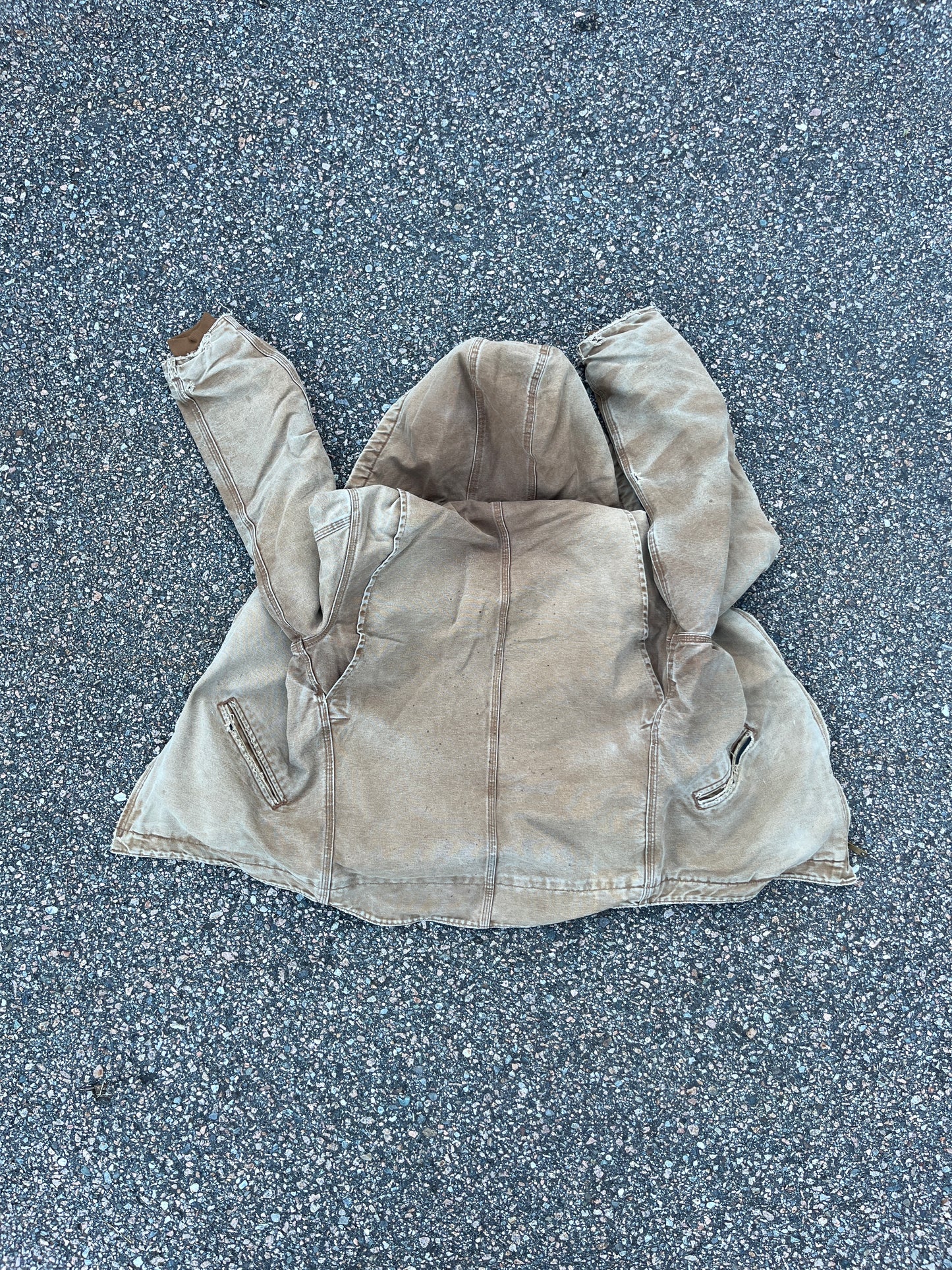 褪色棕色 Carhartt Sherpa 衬里夹克 - 中号