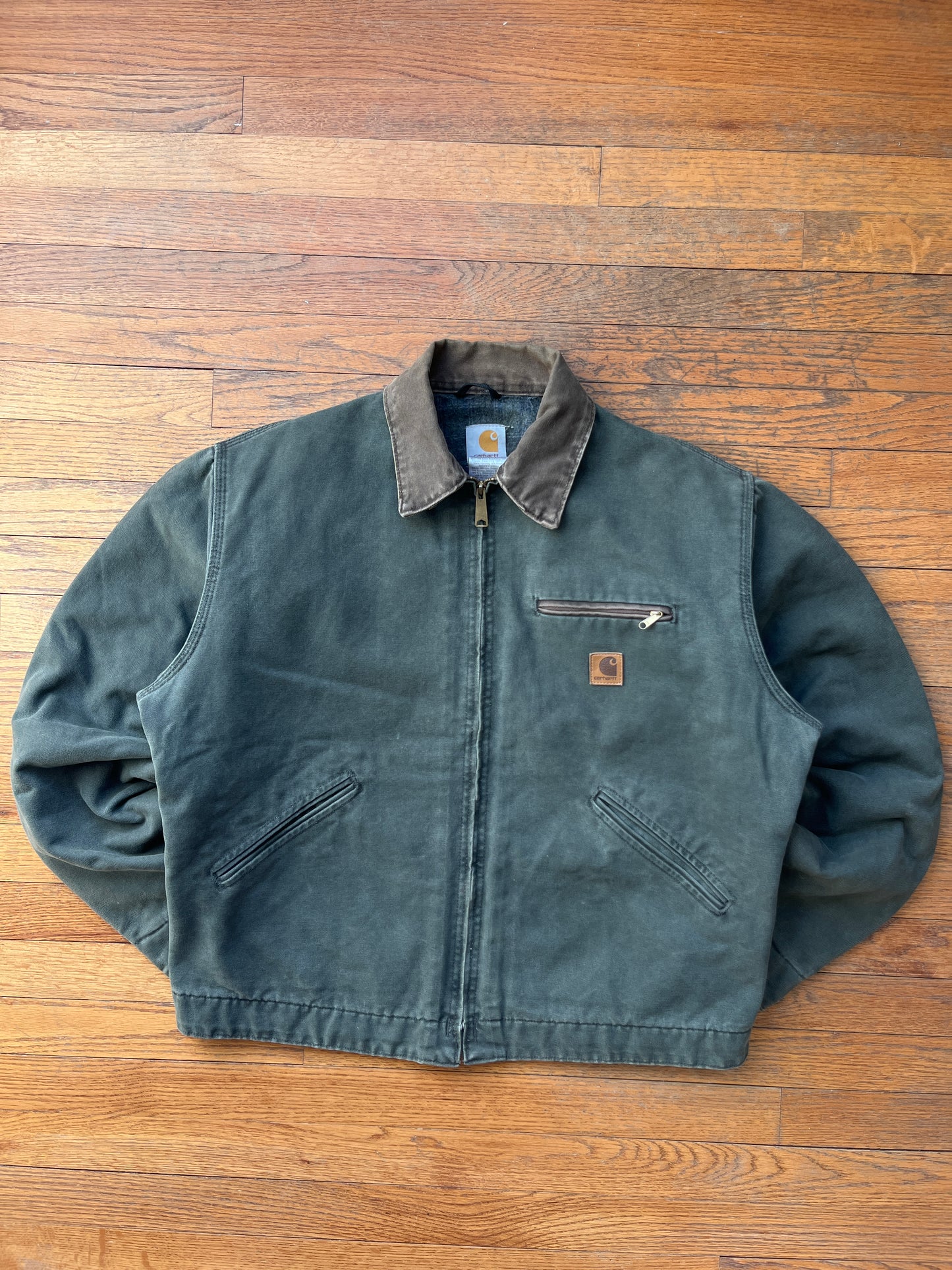 Faded Olive Green Carhartt Detroit Jacket - Large