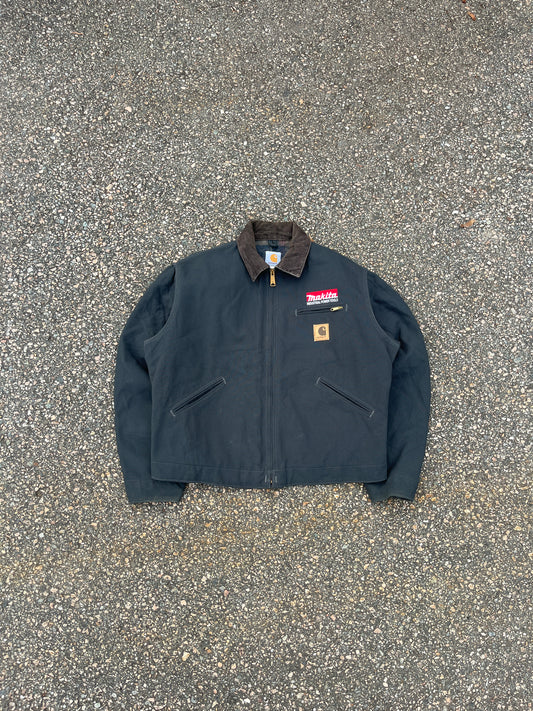 Faded Charcoal Black Carhartt Detroit Jacket - Boxy Medium