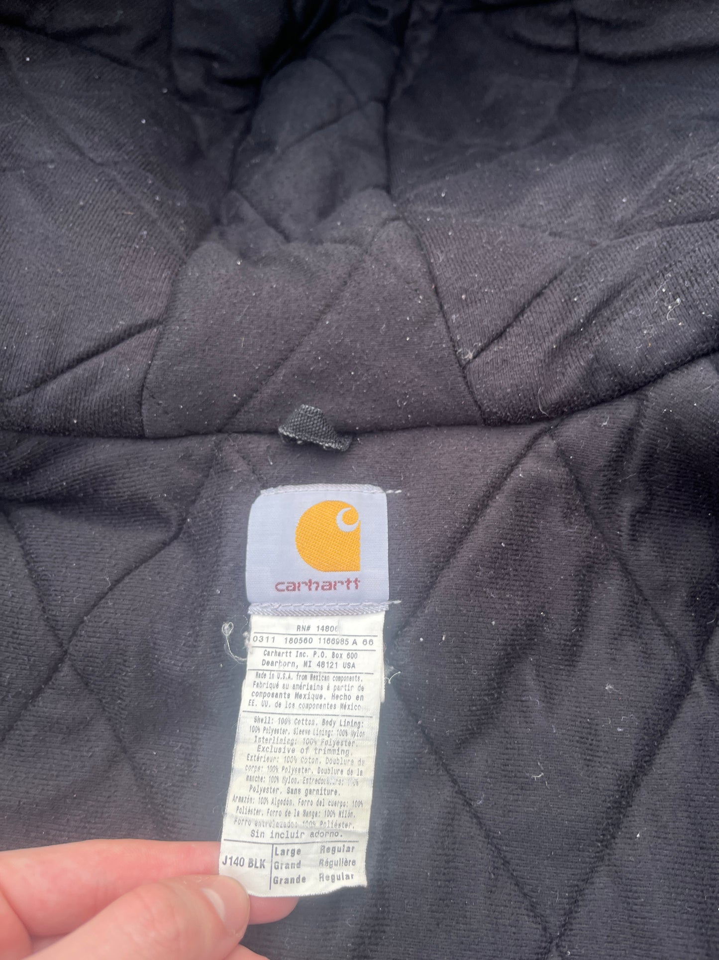 Faded Black Carhartt Active Jacket - Large