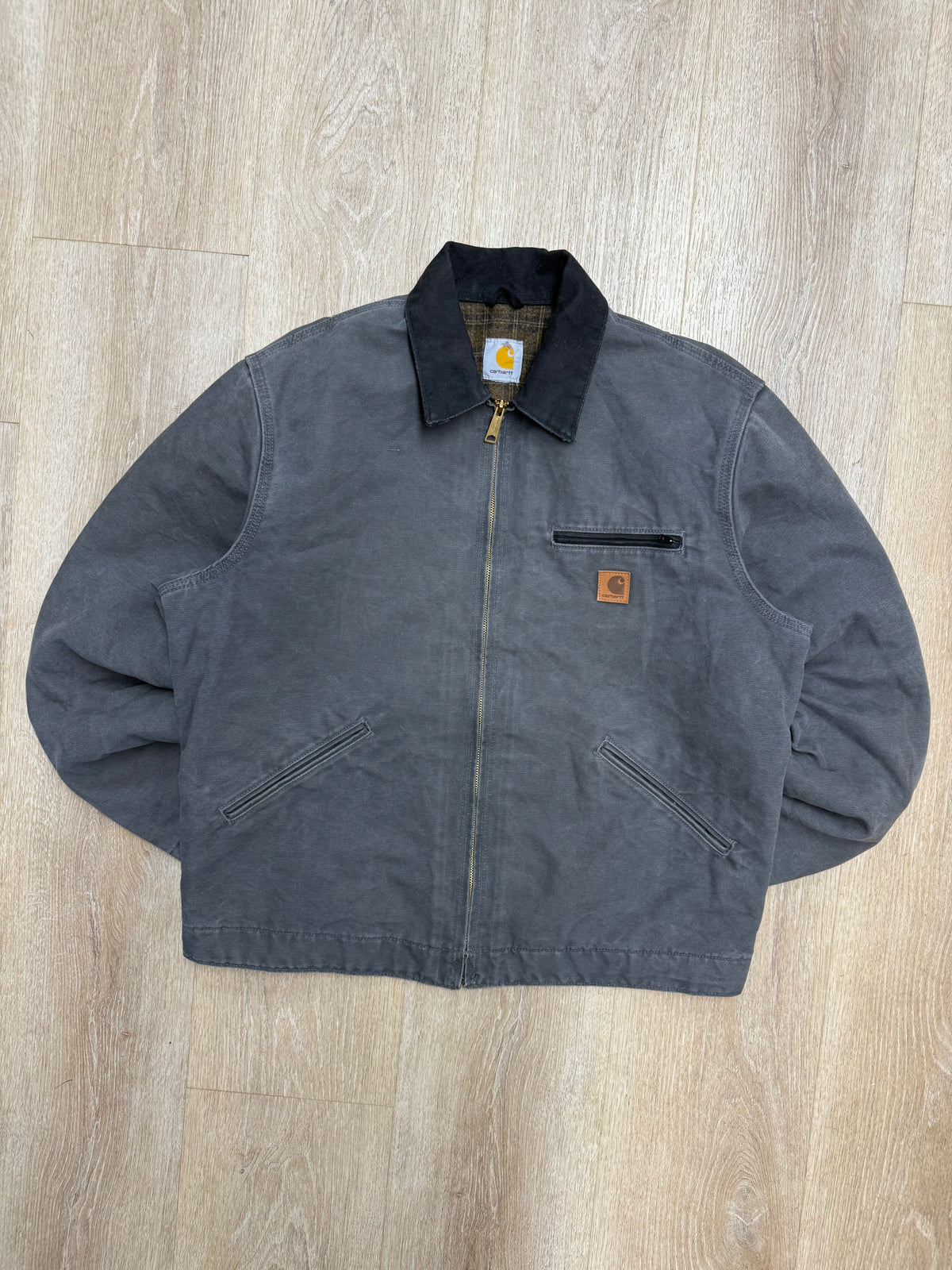 Faded Gravel Grey Carhartt Detroit Jacket - Large Tall