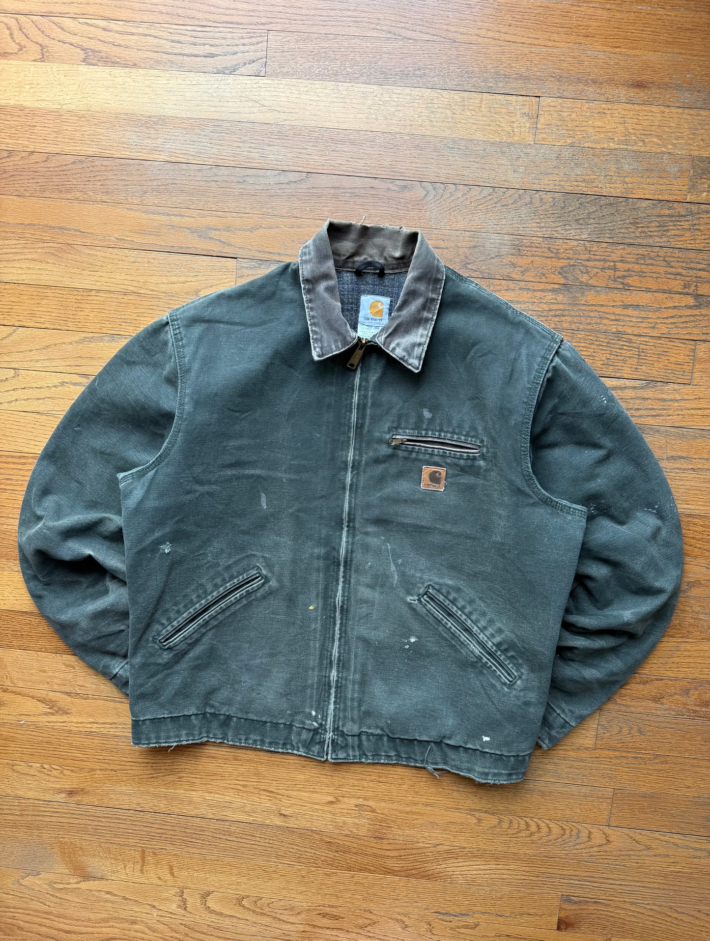 Faded Olive Green Carhartt Detroit Jacket - Large Tall
