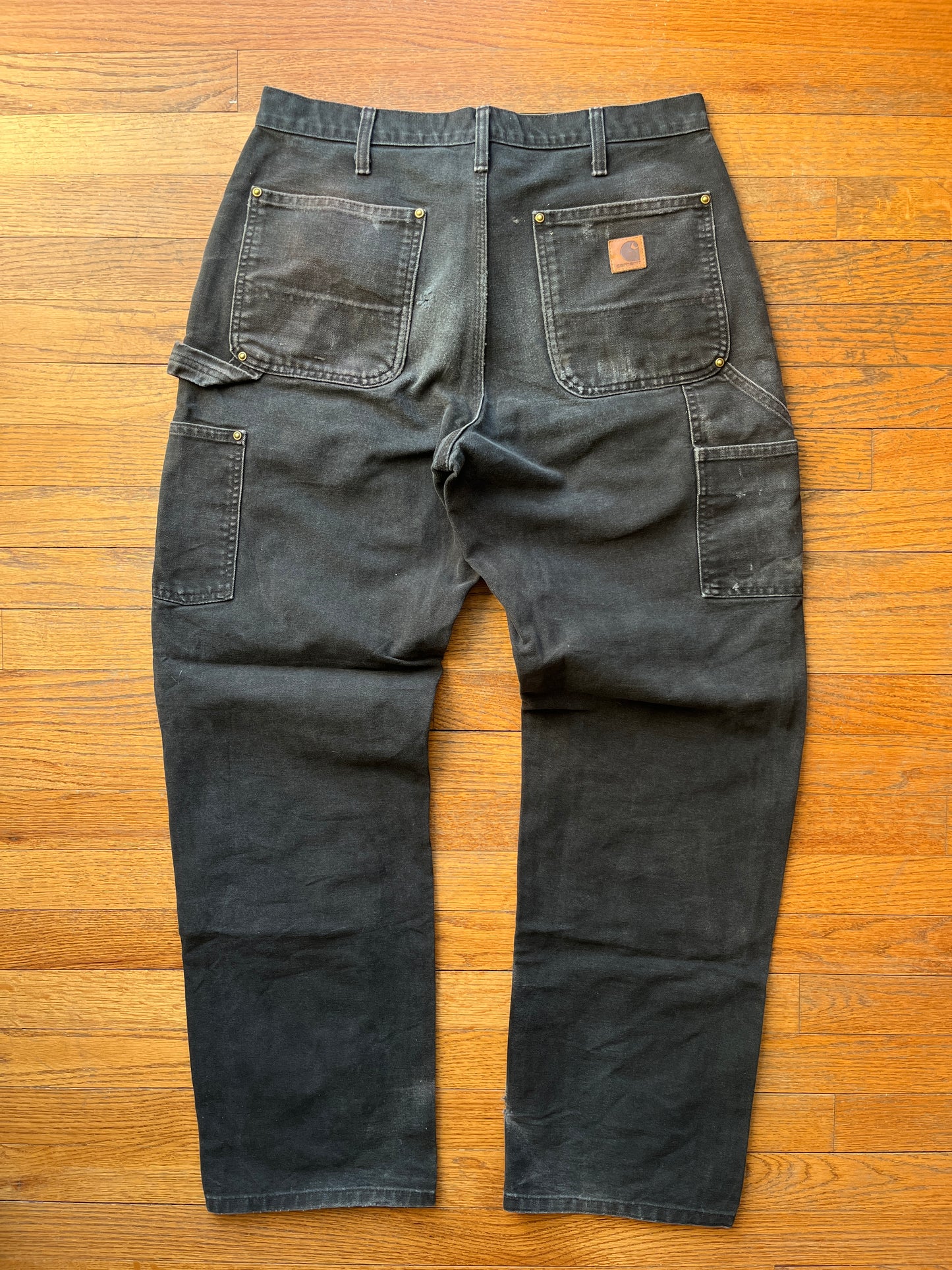 Faded Black Carhartt Double Knee Pants - 31 x 31