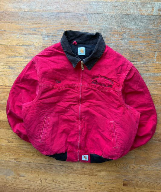Faded Strawberry Red Carhartt Santa Fe Jacket - XL