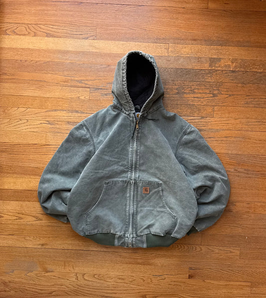 Faded Olive Green Carhartt Active Jacket - Large