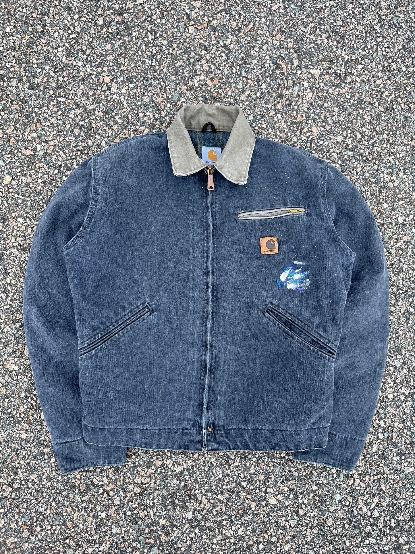 Faded Petrol Blue Carhartt Detroit Jacket - Small