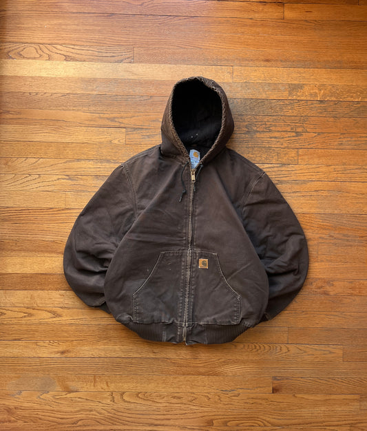 Faded Dark Brown Carhartt Active Jacket - Medium