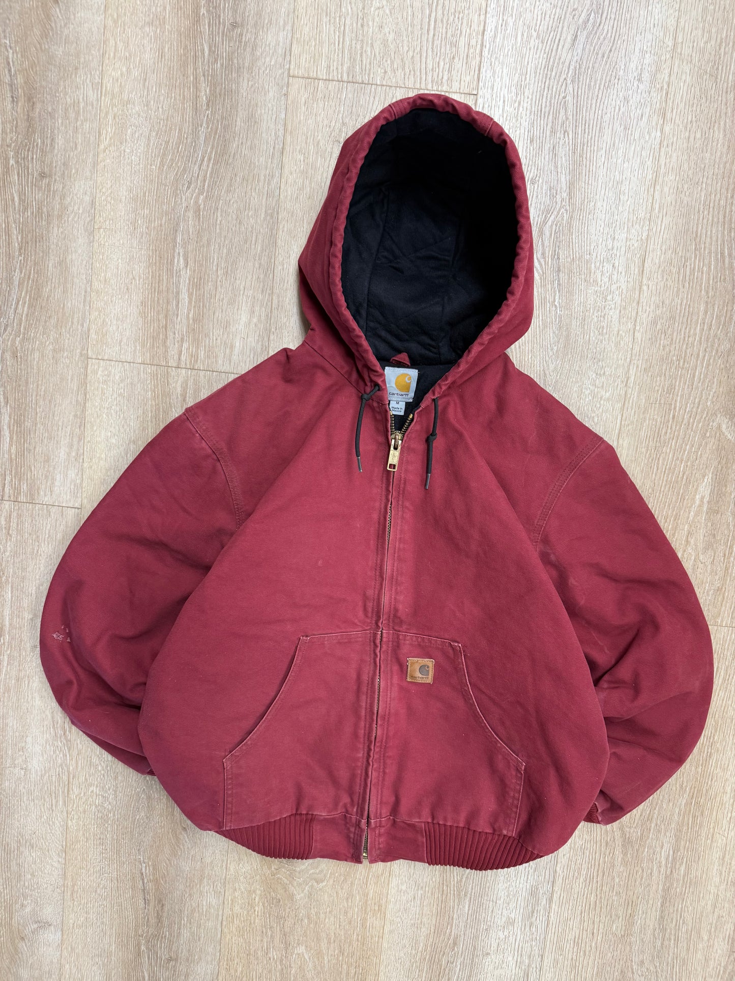 Faded Dark Red Carhartt Active Jacket - Medium