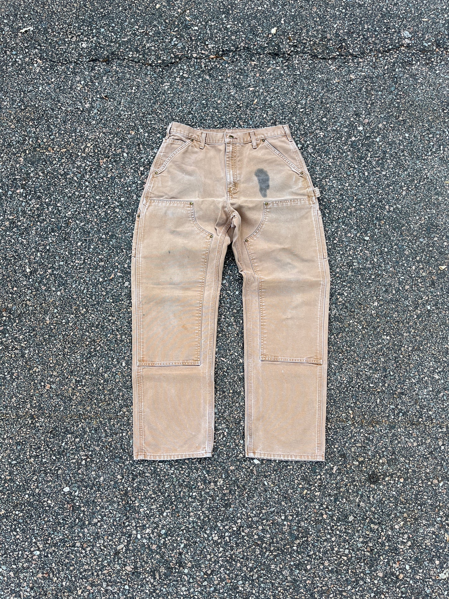 Faded Tan Carhartt Double Knee Pants - 31 x 31